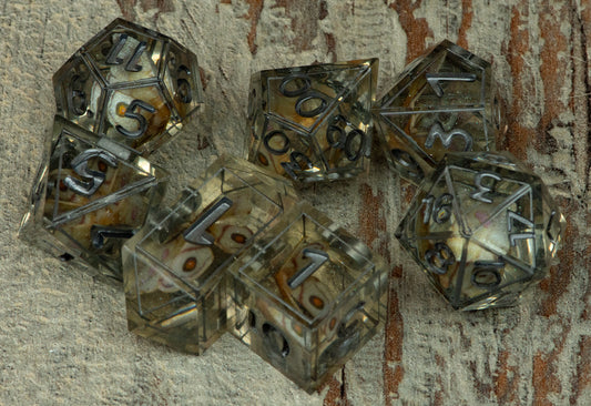 Emperor gum moth 7 rpg dice set