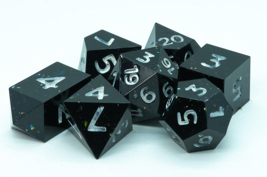 Darkness with a hint of sparkle 7 rpg dice set