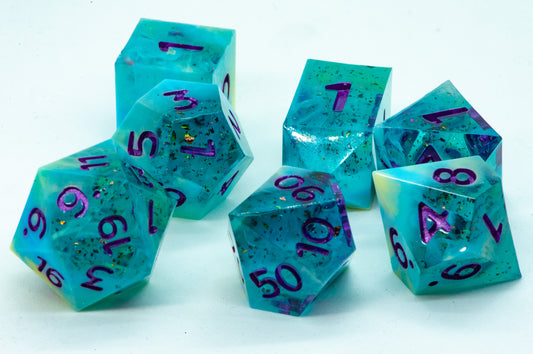 river of sparkles 7 rpg dice set
