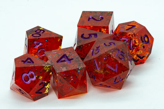 Word is on fire 7 rpg dice set